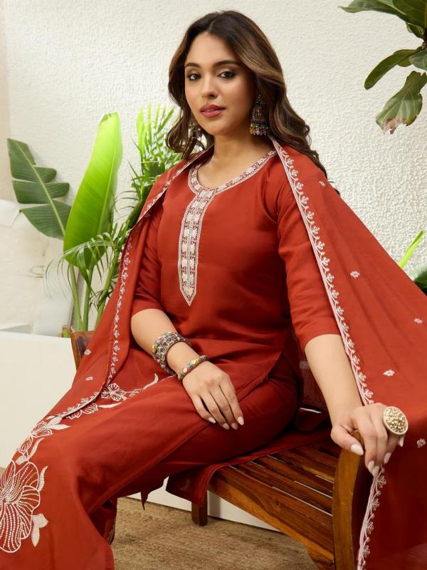 VP 9858 R Women’s Traditional Kurta Pant Set with Dupatta
